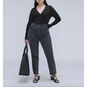 NWT Everlane Sz 29 The Curvy '90s Cheeky Straight Jeans Ankle Black Button Fly